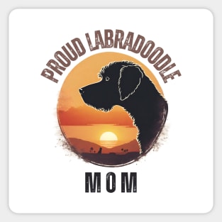 Vintage Sunset Labradoodle Mom Sticker